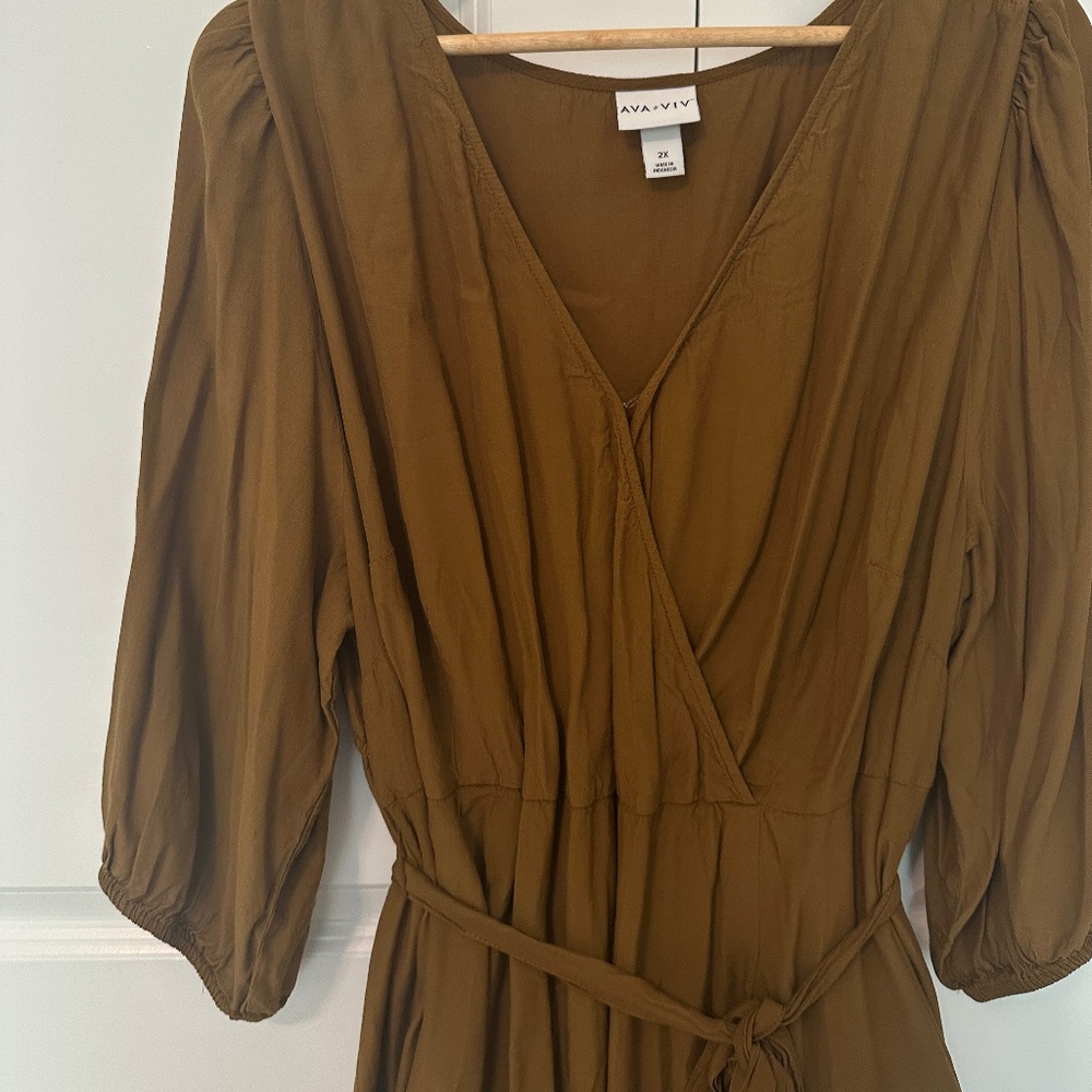 Long sleeve High-Low Women's Dress - 2X